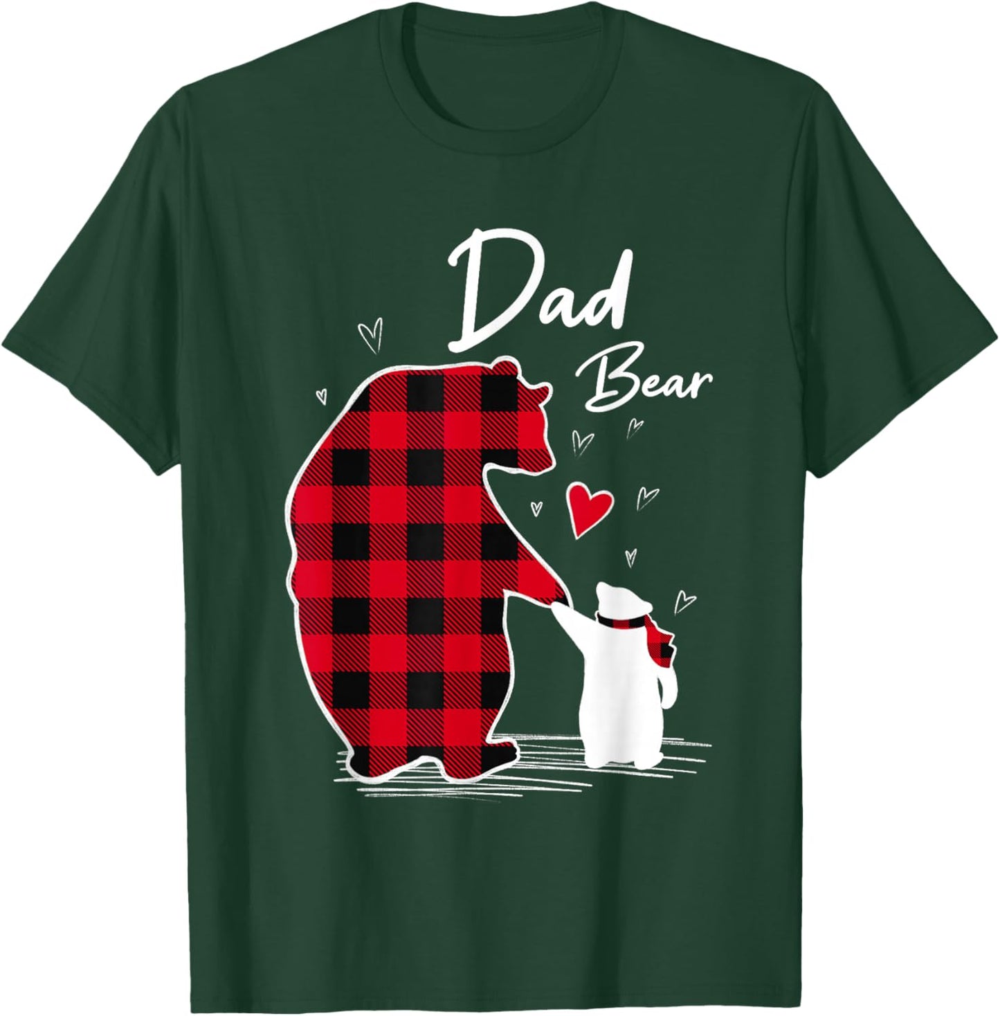 Dad Bear Christmas Pajama Red Buffalo Plaid T-Shirt - T-Shirt | Forest