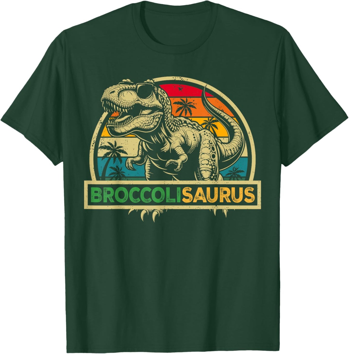 Broccolisaurus TRex Dinosaur Broccoli Saurus Family Matching T-Shirt - T-Shirt | Forest