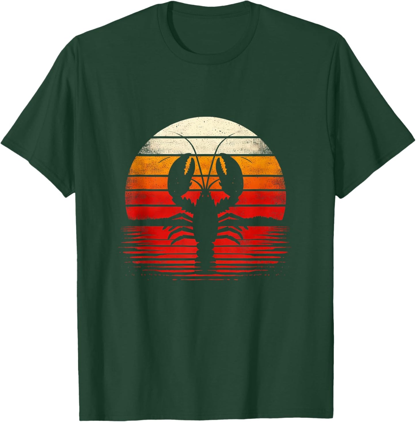 Lobster Sunset Retro Style Safari Vintage 70s Fishing T-Shirt - T-Shirt | Forest