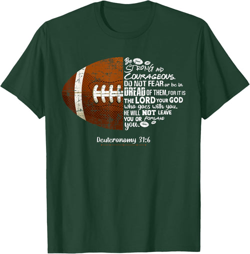 Christian Football Deuteronomy 31:6 Bible Football Christian