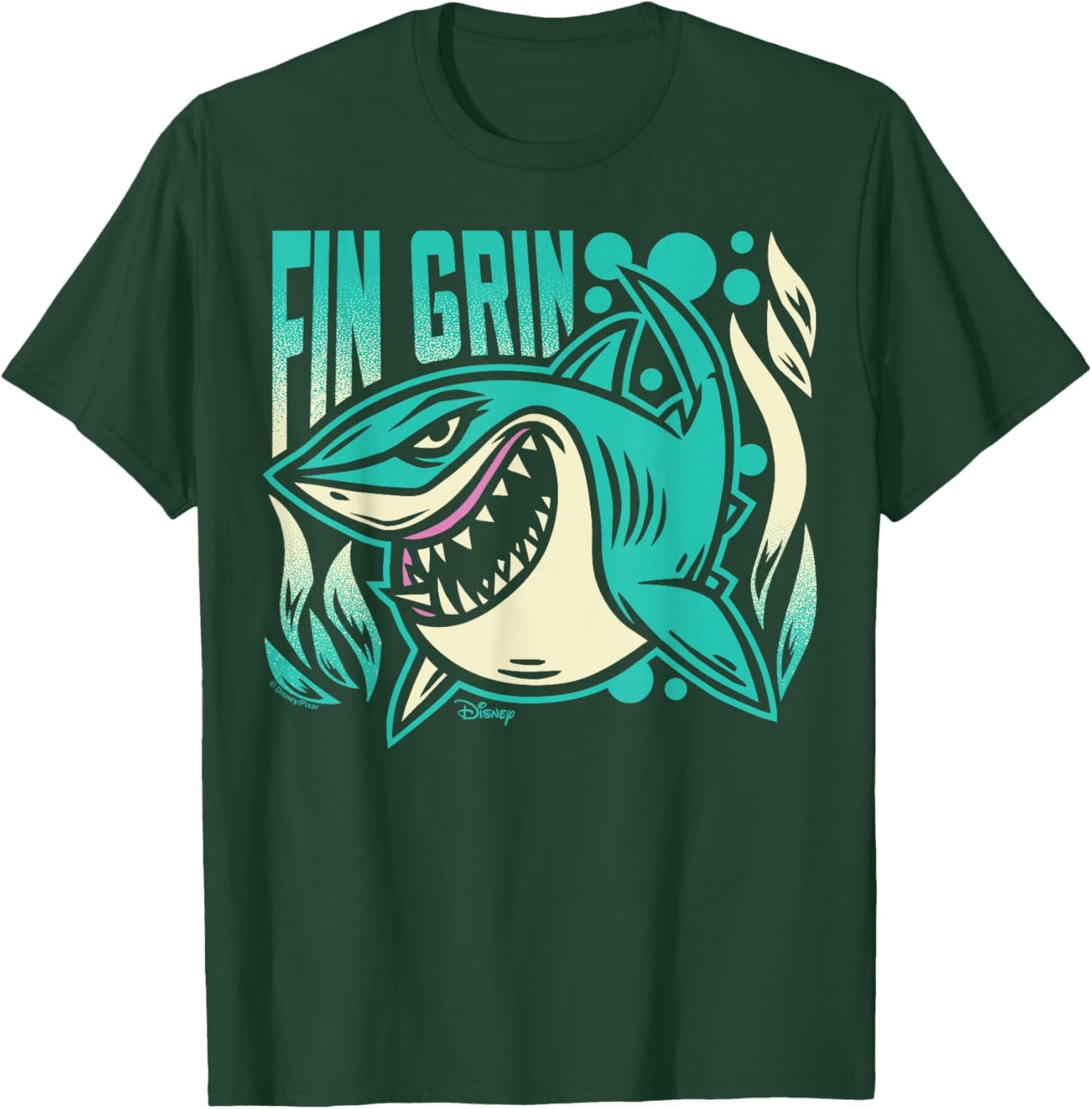 Finding Nemo - Bruce Shark Fin Grin T-Shirt - T-Shirt | Forest