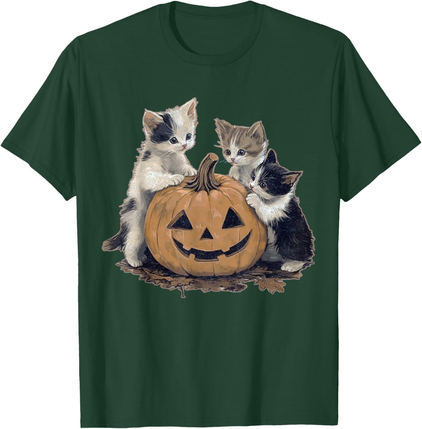 Vintage 90s Cat Halloween Retro Halloween vintage Spooky Women Kids T-Shirt - T-Shirt | Forest