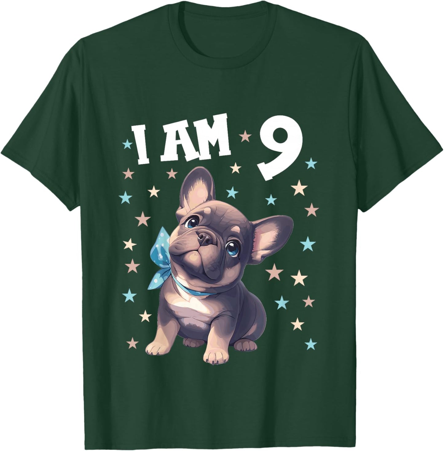 Kids 9 Years old 9th birthday French Bulldogs French Bulldog T-Shirt - T-Shirt | Forest