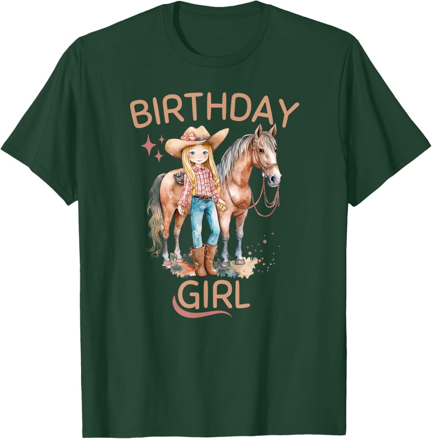 Birthday Girl, Horse Lover, and Cowgirl, Birthday T-Shirt - T-Shirt | Forest
