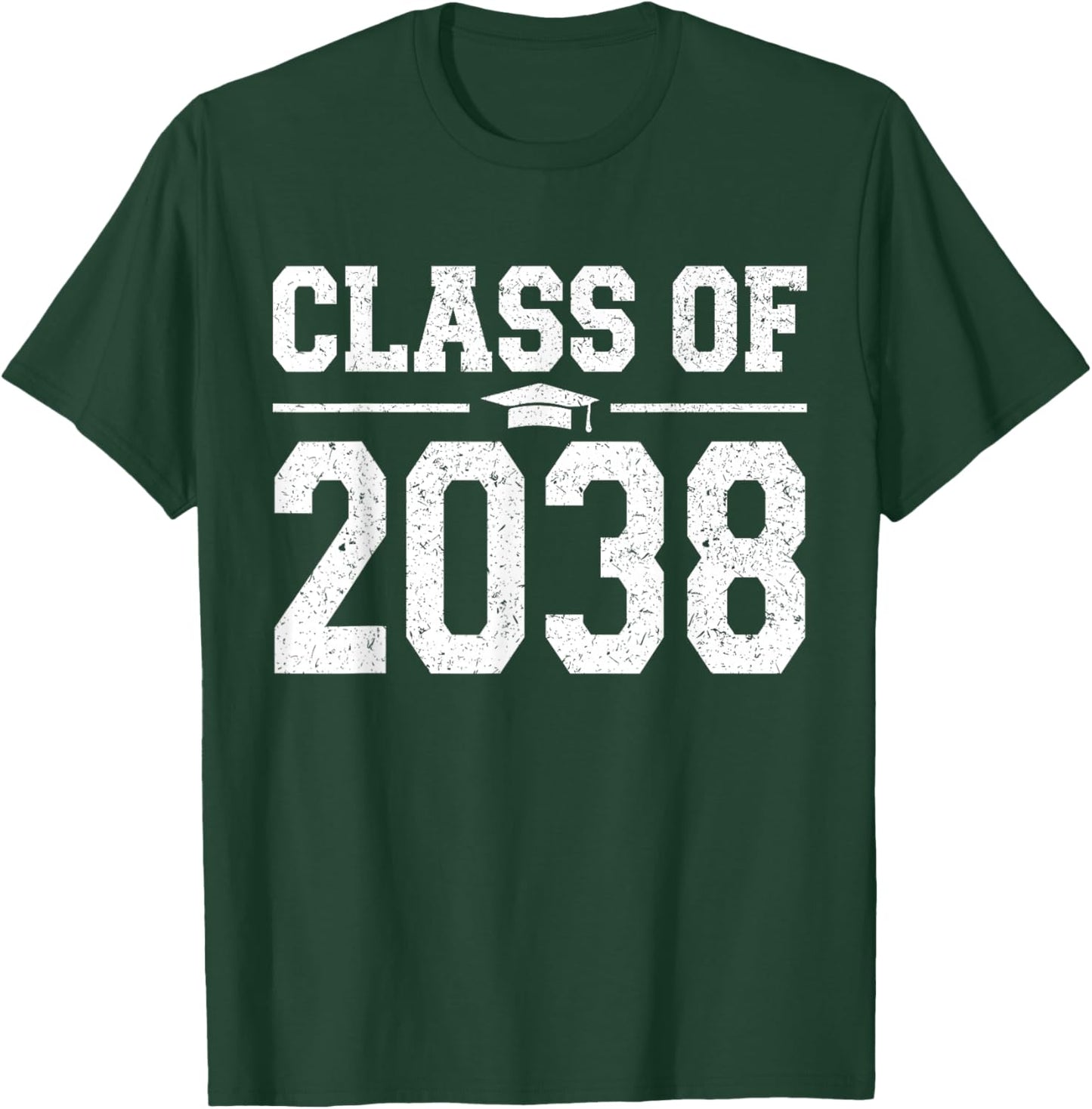 Class of 2038 Grow With Me Graduation Vintage Kindergarten T-Shirt - T-Shirt | Forest