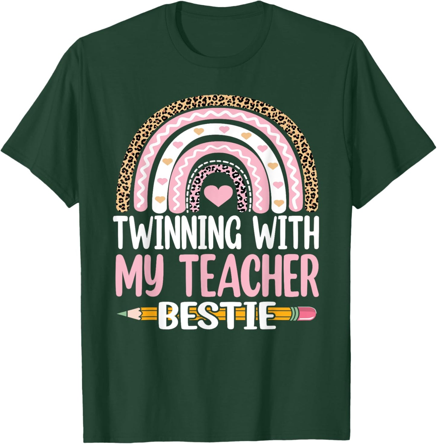 Twinning with my teacher bestie rainbow Matching teachers Women Kids T-Shirt - T-Shirt | Forest