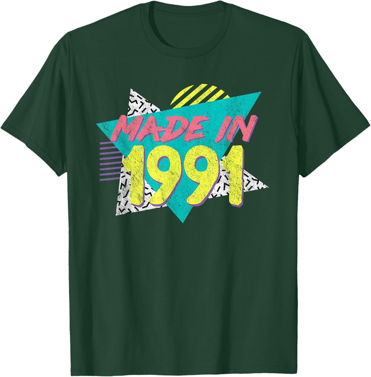 Made in 1991 Retro Vintage 34th Birthday T-Shirt - T-Shirt | Forest