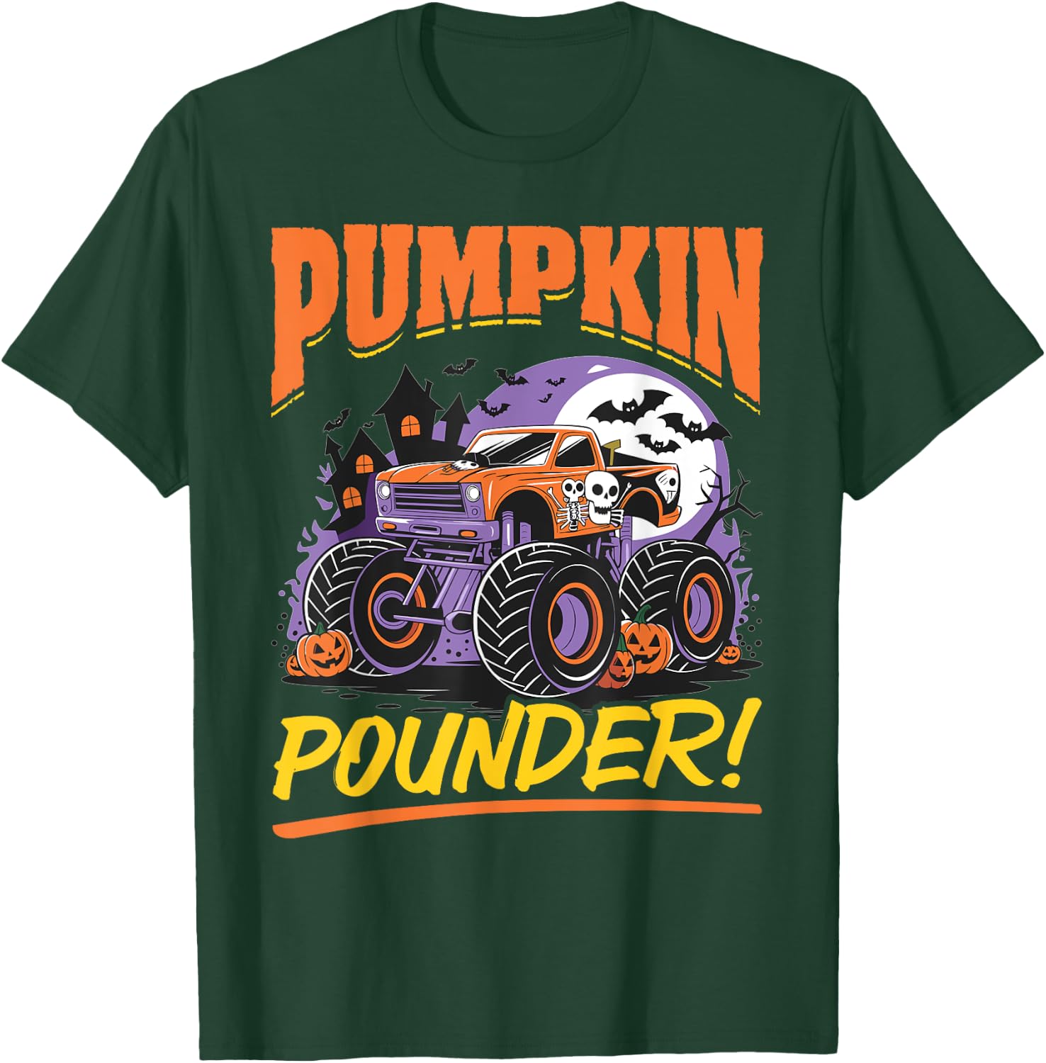 Monster Truck Halloween Pumpkin Pounder! T-Shirt - T-Shirt | Forest