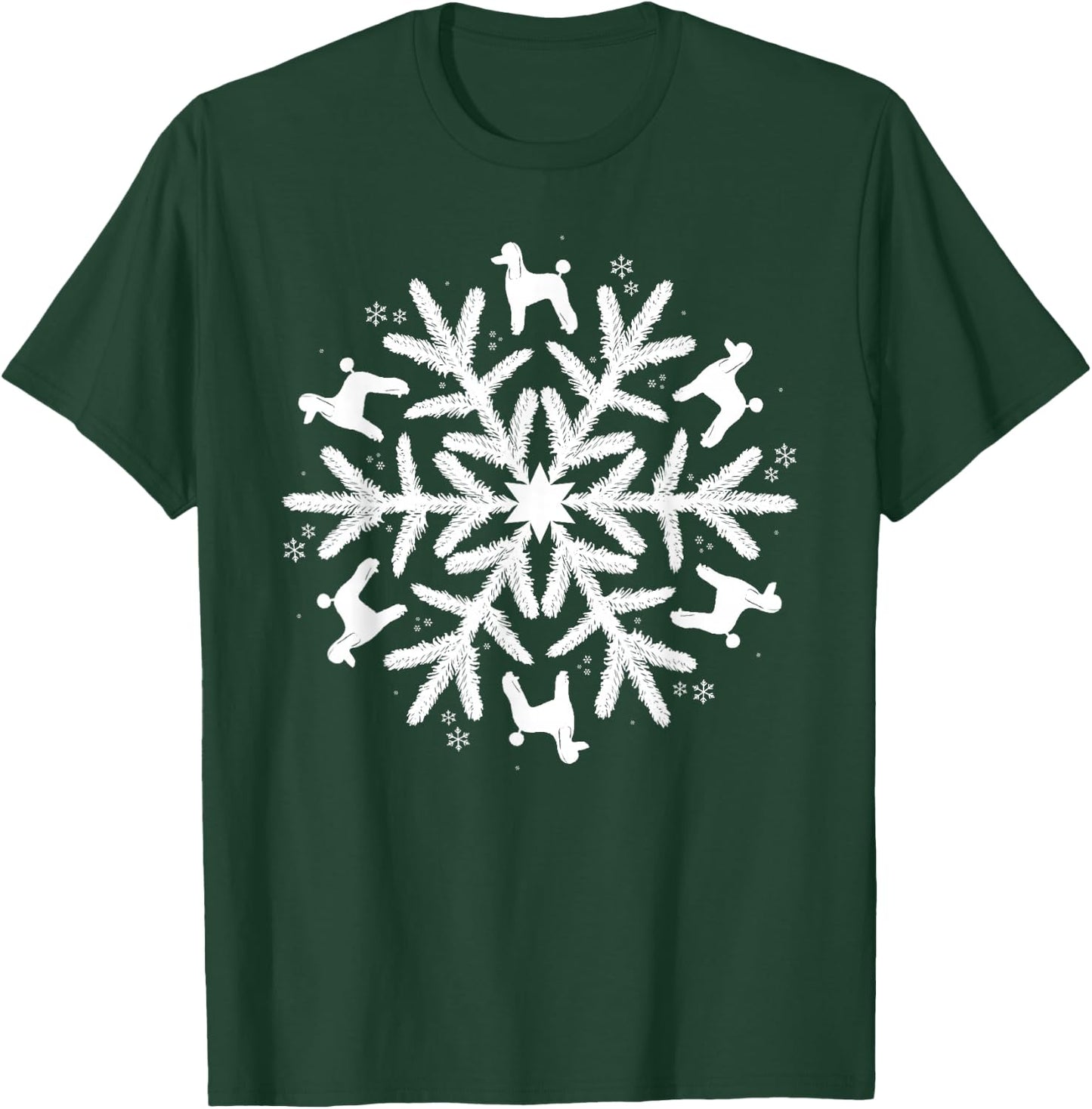 Snowflake Christmas Poodle T-Shirt - T-Shirt | Forest