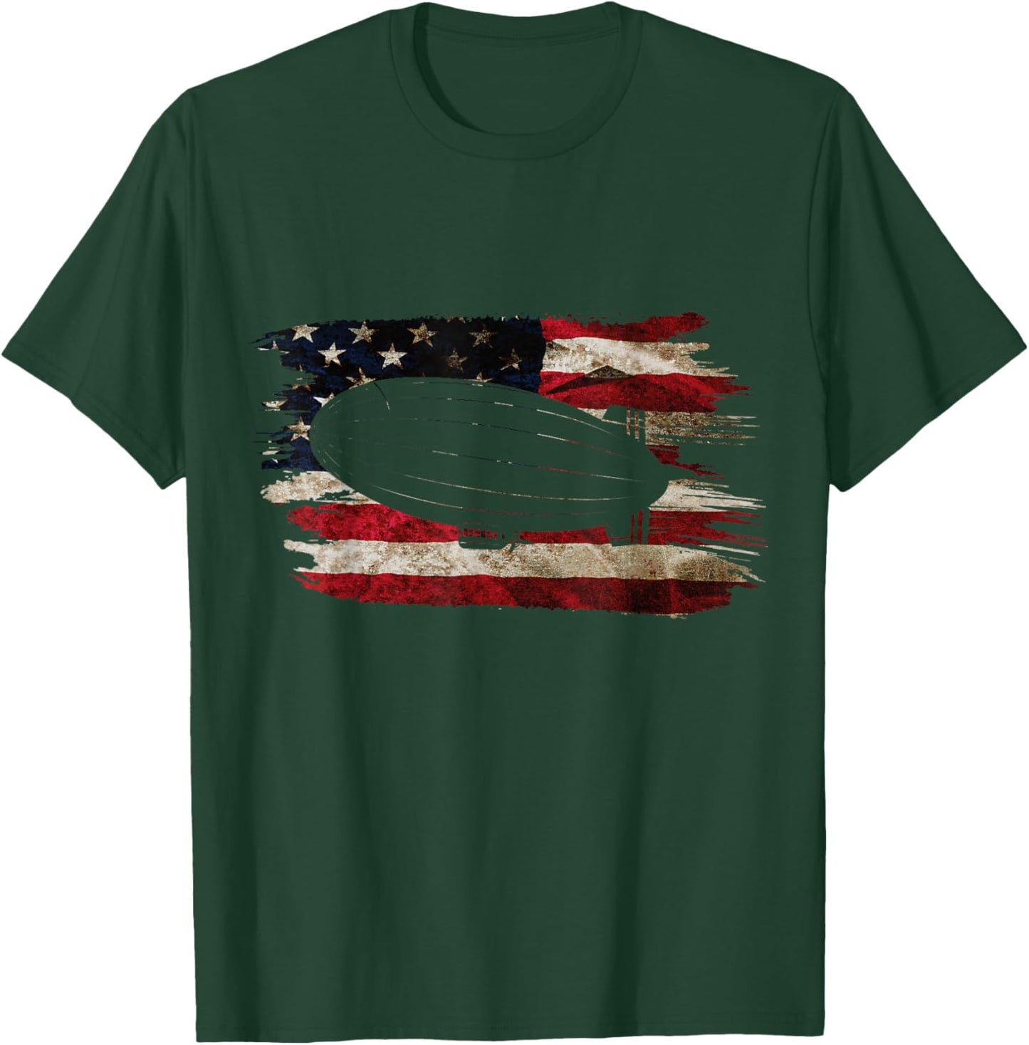 Retro Zeppelin 70s Dirigible Blimp Airship Zepelin Zepplin T-Shirt - T-Shirt | Forest