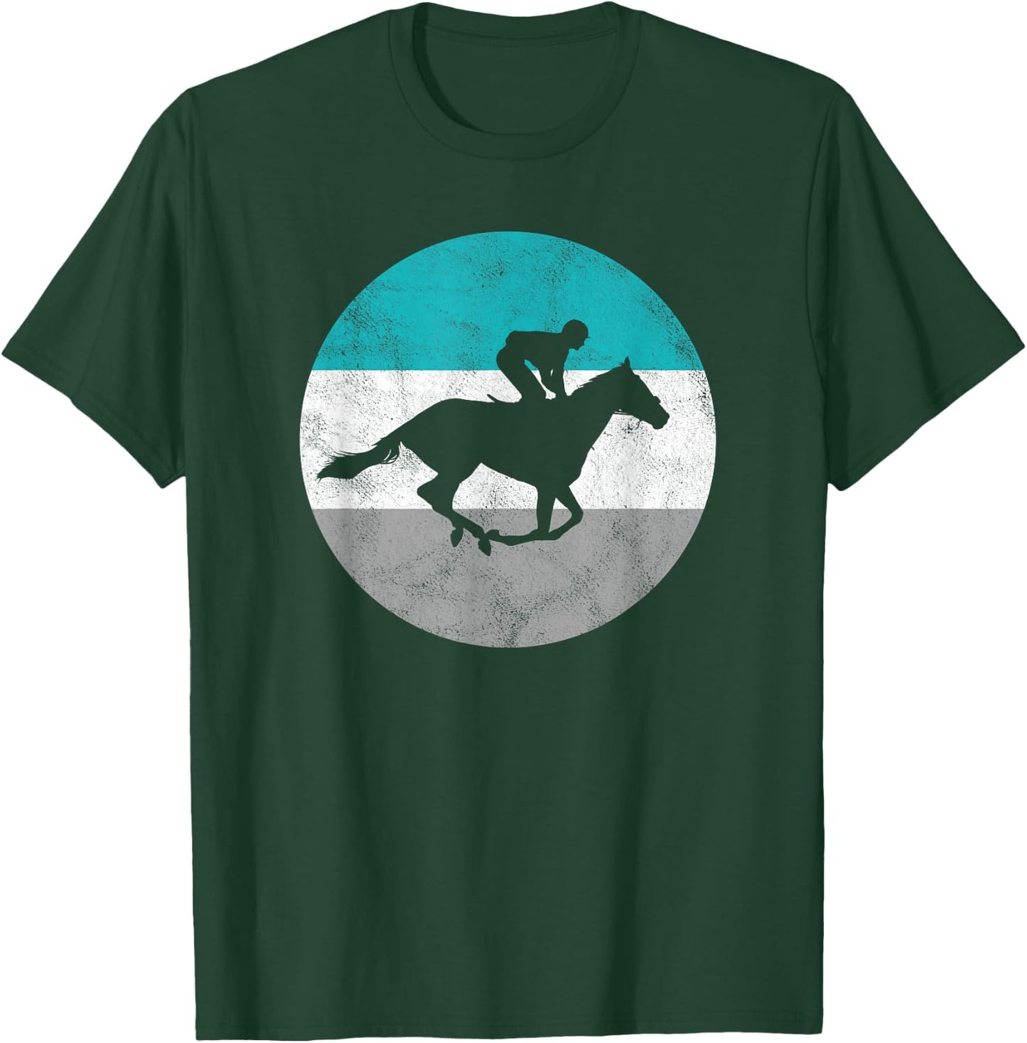 Horse Racing Jockey Retro Gift Women Boys & Girls T-Shirt - T-Shirt | Forest