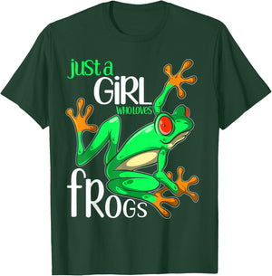 Just a Girl Who Loves Frogs Gift and Girls Frog T-Shirt - T-Shirt | Forest