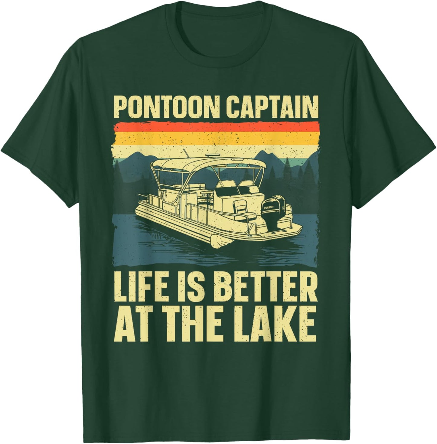 Funny Pontoon Captain Art Women Pontoon Boat Lover T-Shirt - T-Shirt | Forest