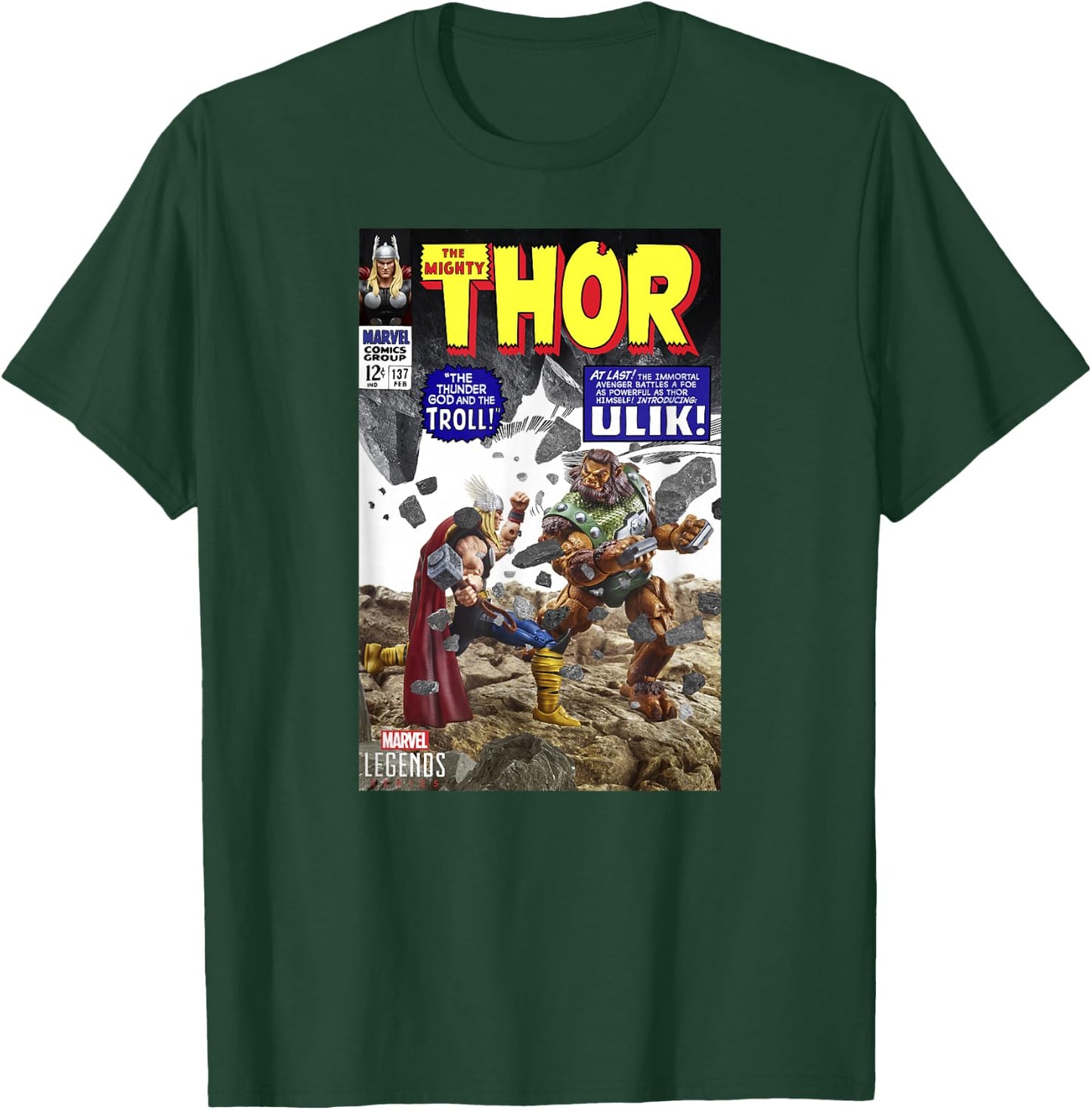 Marvel Legends Series Thor VS Olik Troll Comic Cover T-Shirt - T-Shirt | Forest