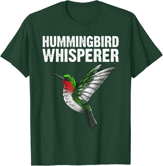 Cute Hummingbird Art Women Bird Watcher Bird Lover T-Shirt - T-Shirt | Forest