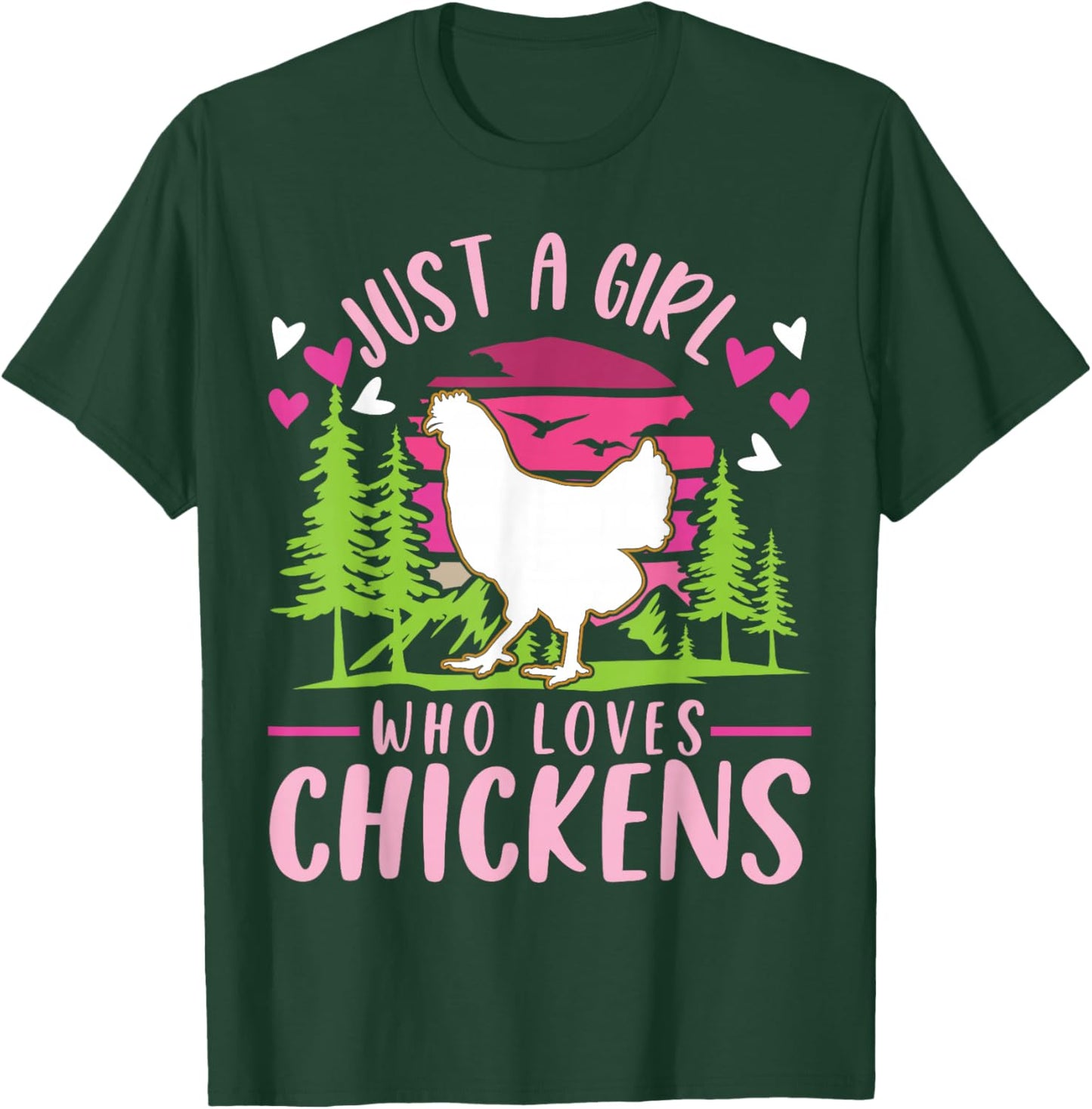 Just a girl who loves Chickens Girl Farmer T-Shirt - T-Shirt | Forest