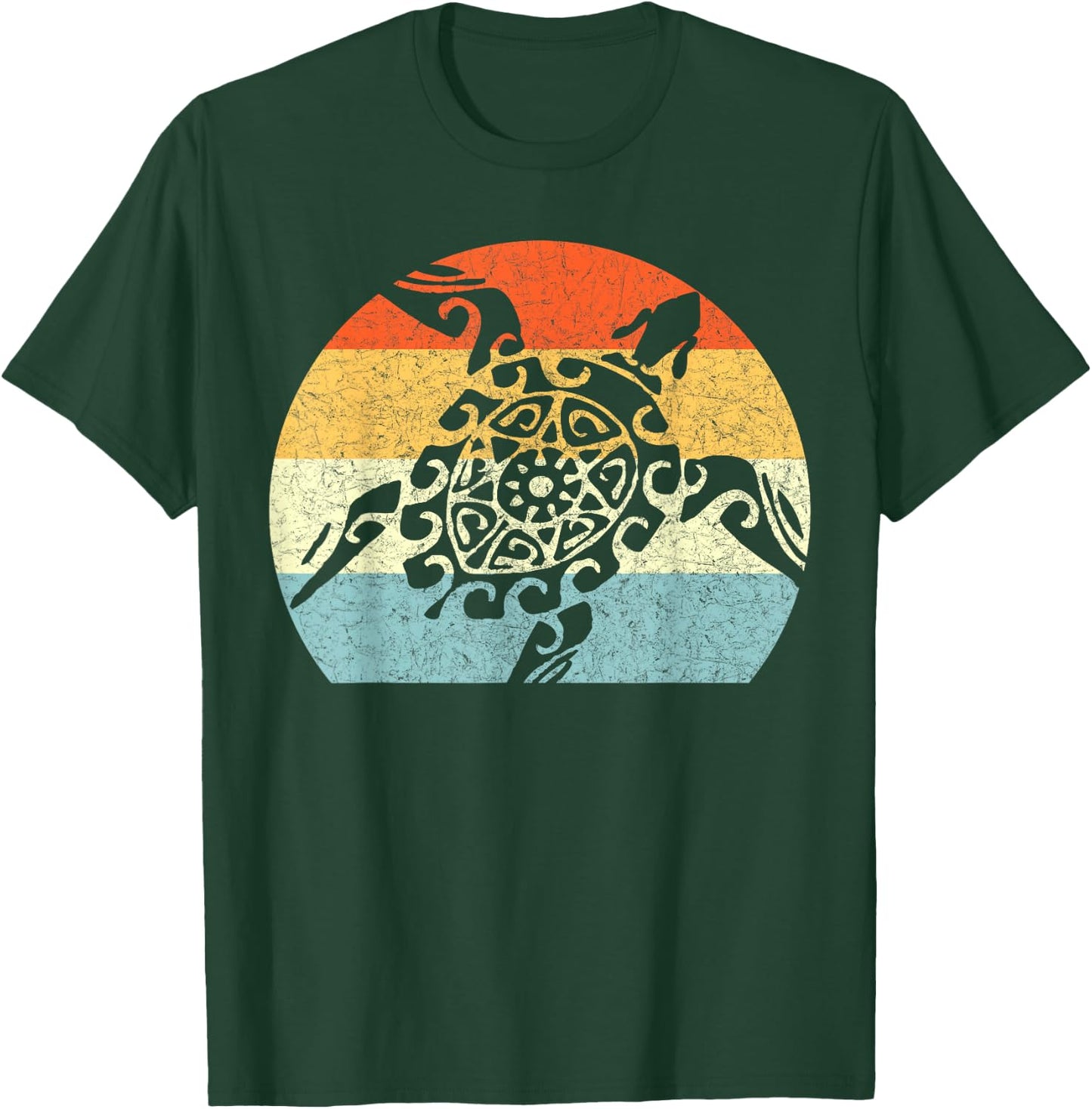 Sea Turtle Vintage Retro Throwback Vacation T-Shirt - T-Shirt | Forest