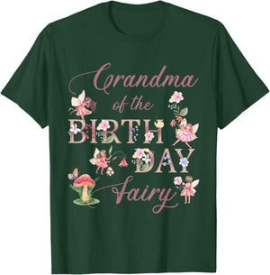 Grandma Of The Birthday Fairy Princess Girl Butterfly Bday T-Shirt - T-Shirt | Forest