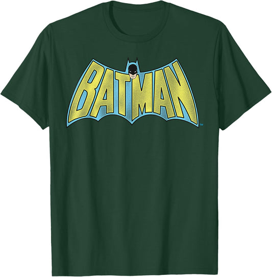 DC Comics Batman Vintage Bold Text Logo T-Shirt - T-Shirt | Forest