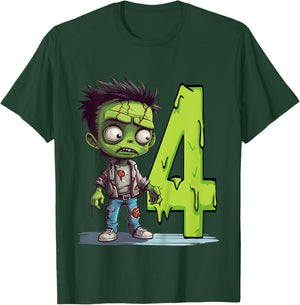 Kids Scary Zombie - four Years - creepy 4th Birthday Halloween T-Shirt - T-Shirt | Forest