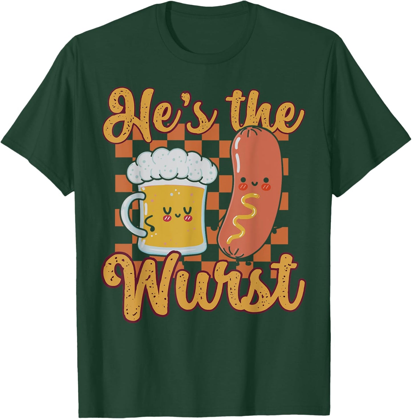 Oktoberfest German Drinking He's The Wurst Couple Matching T-Shirt - T-Shirt | Forest