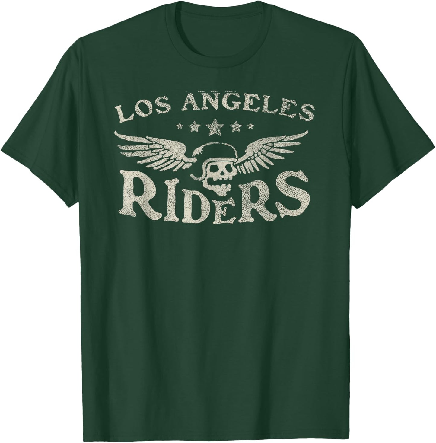 Los Angeles Riders - Motorcycle Skull Wings T-Shirt - T-Shirt | Forest