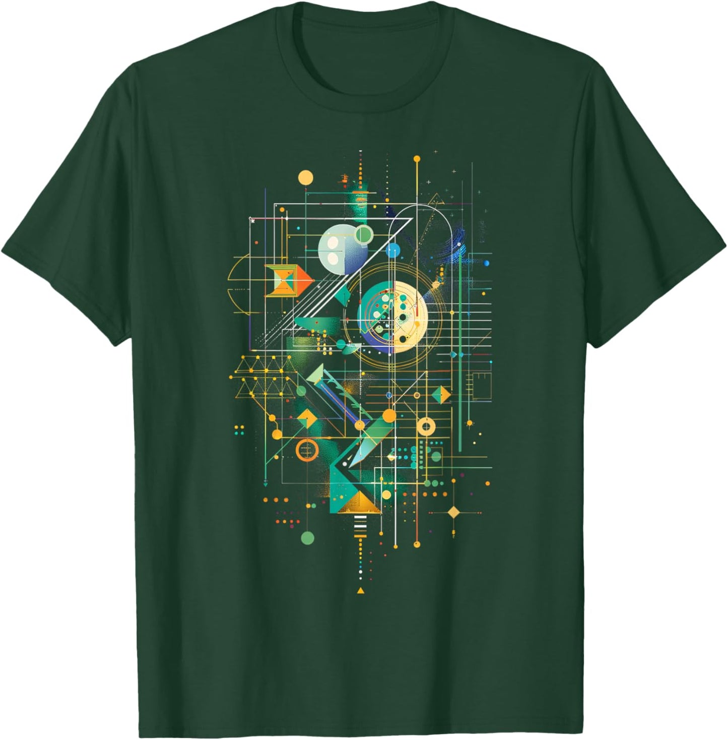 Abstract Geometric Multicolor Cosmic Design T-Shirt - T-Shirt | Forest