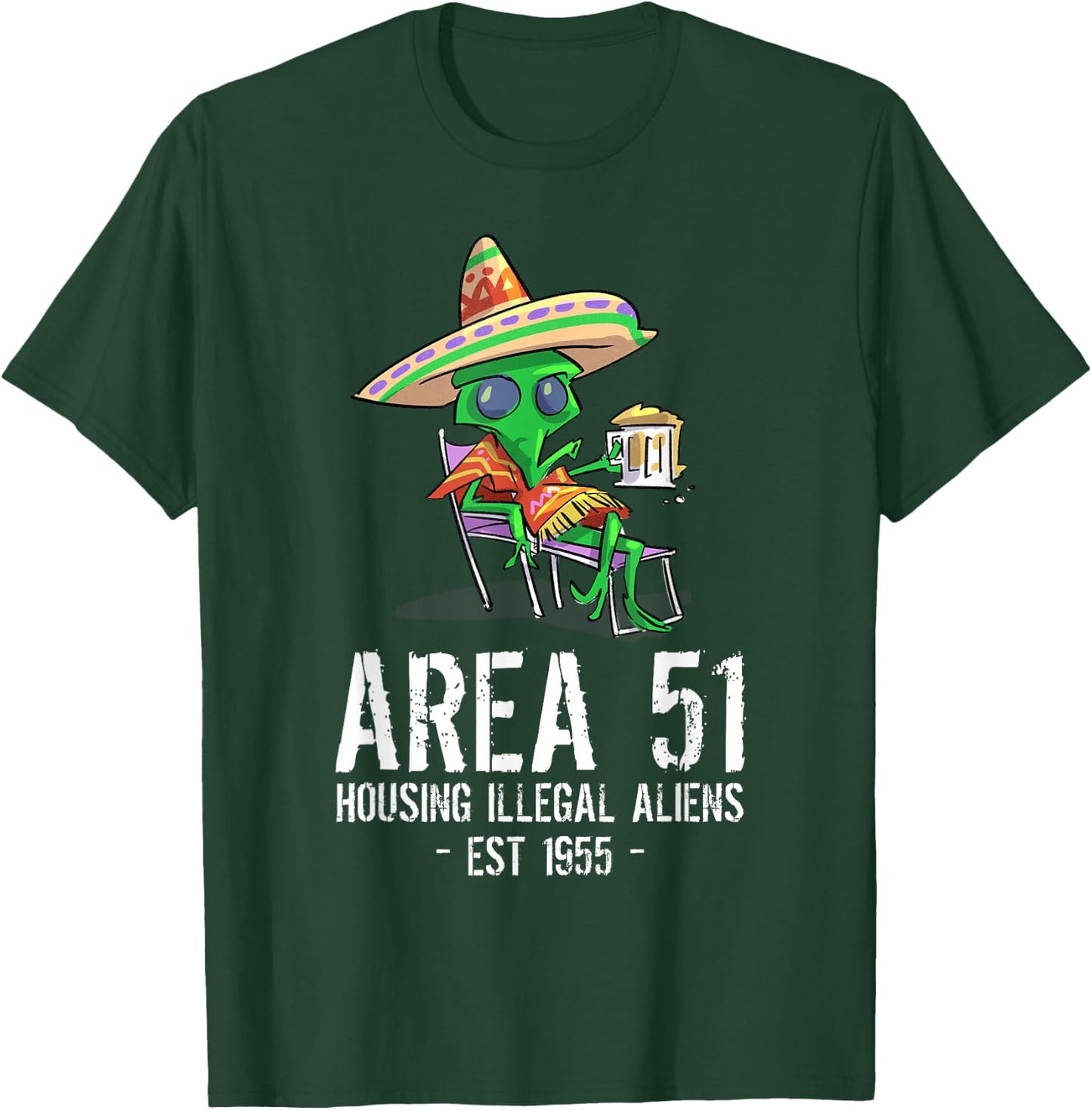 Cinco De Mayo Area 51 UFO Drunk Illegal Alien T-Shirt - T-Shirt | Forest