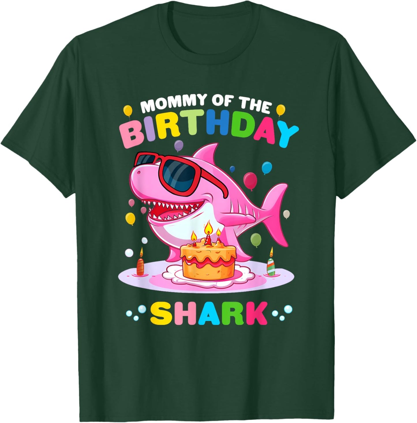 Mommy of the Shark Birthday Mom Matching Family T-Shirt - T-Shirt | Forest