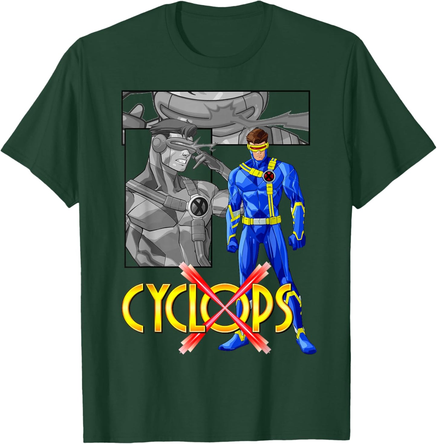 Marvel X-Men Cyclops Collage Panel Logo T-Shirt - T-Shirt | Forest