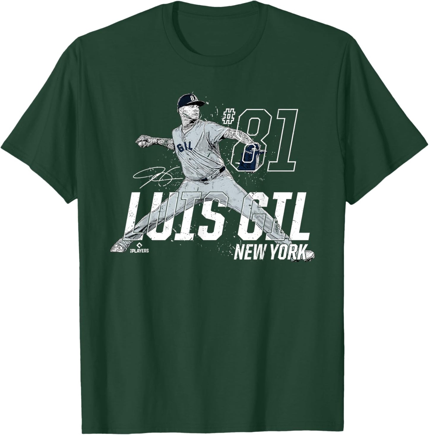 Dynamic Pose Luis Gil New York Baseball MLBPA T-Shirt - T-Shirt | Forest