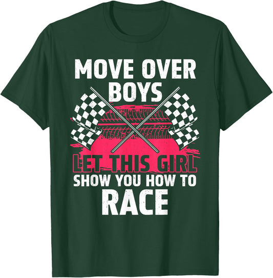 Car Racing Art Girls Race Track Race Car Driver T-Shirt - T-Shirt | Forest