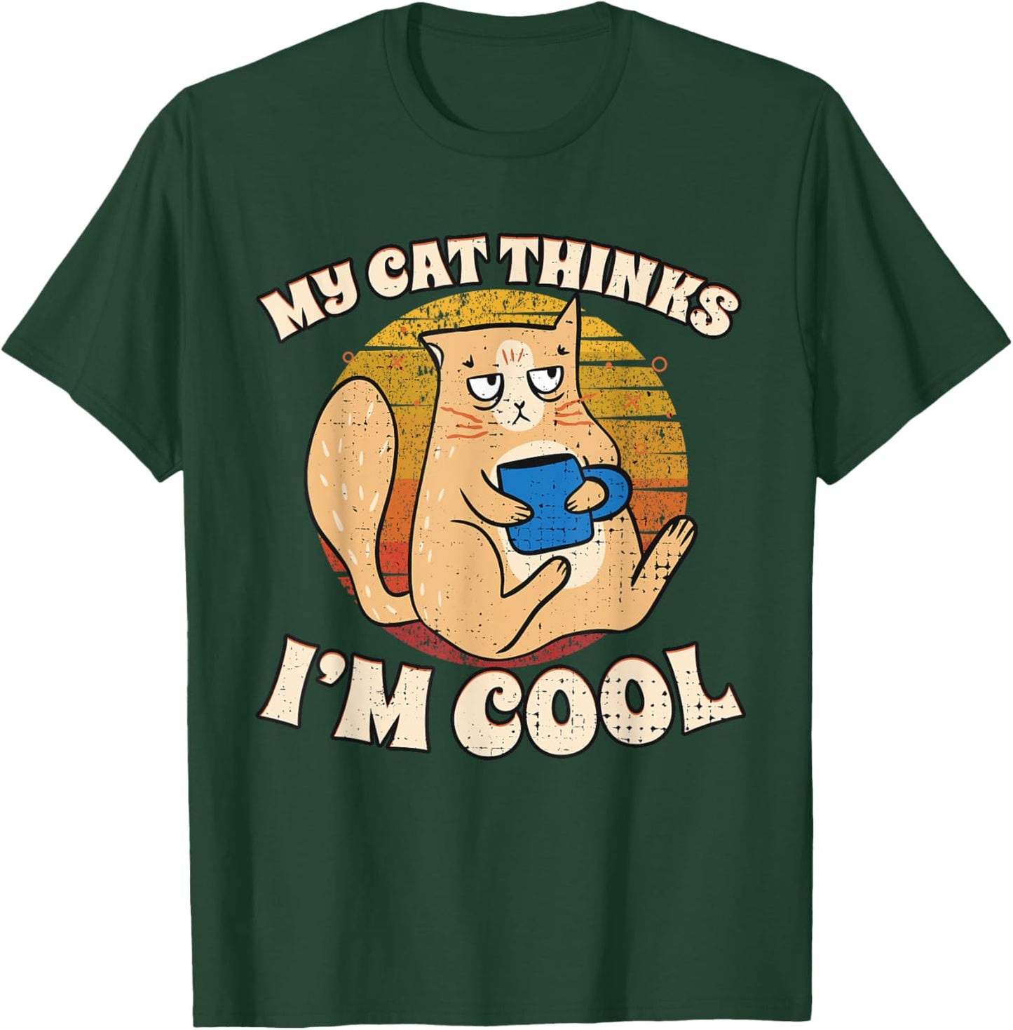 My Cat Thinks I'm Cool Retro Women T-Shirt - T-Shirt | Forest