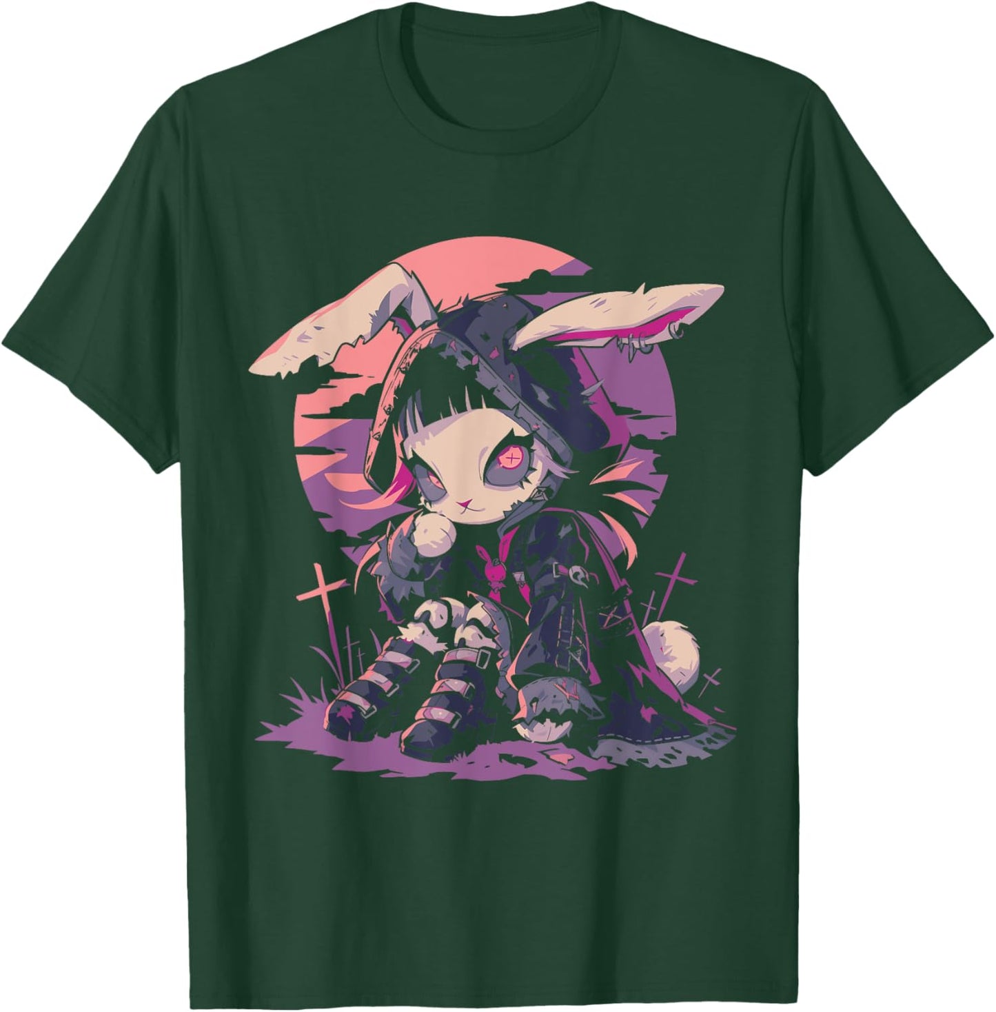 Cute Goth Bunny Witch Cute E-Girl Gothic Outfit Grunge T-Shirt - T-Shirt | Forest