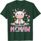 Memaw Cute Cow Moo Farmer Birthday Family Matching T-Shirt - T-Shirt | Forest
