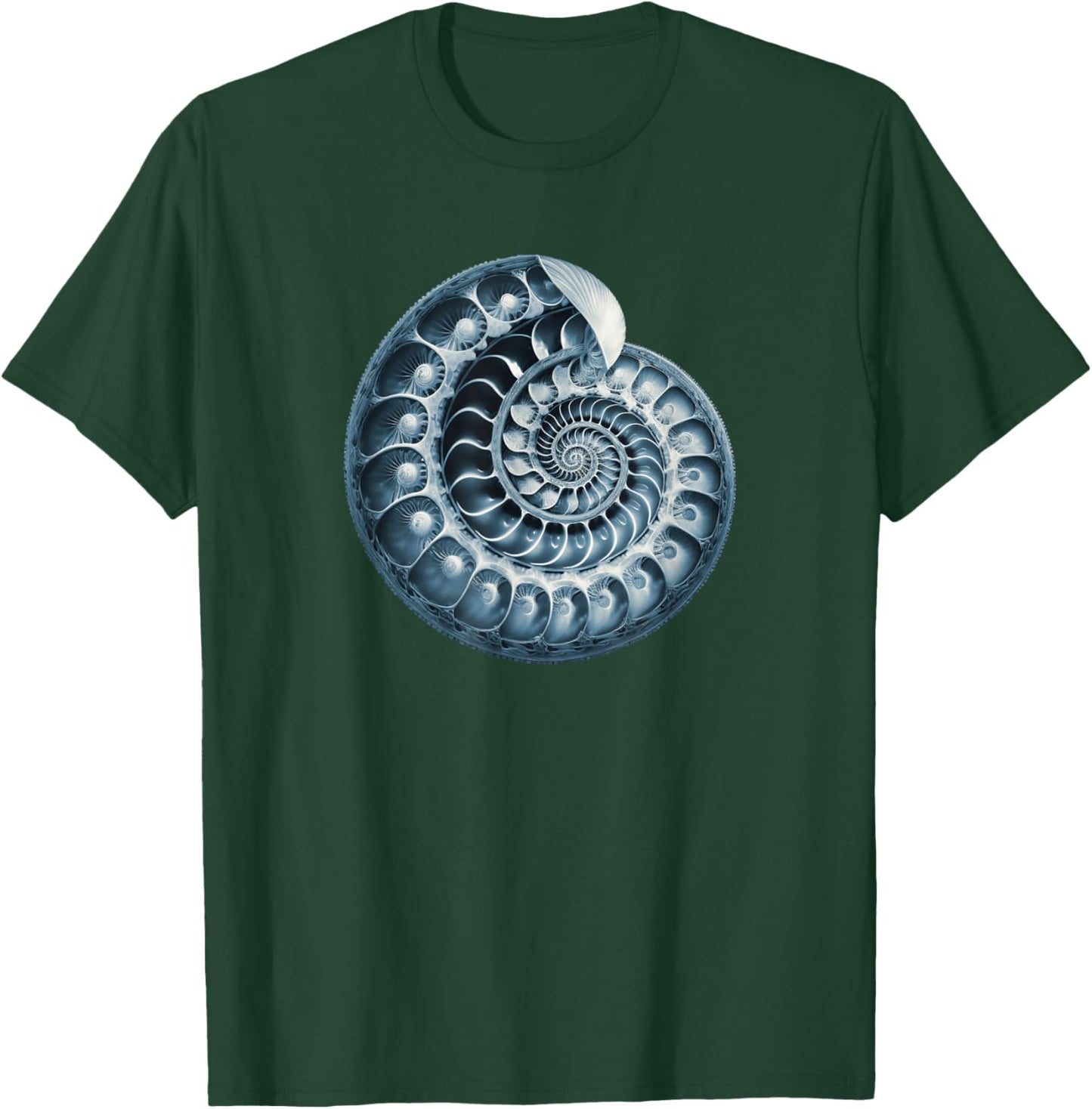 Fibonacci, spiral, shell, snail, phi, symbol, golden ratio T-Shirt - T-Shirt | Forest