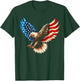 Bald Eagle & Patriotic American Flag 4th Of July T-Shirt - T-Shirt | Forest