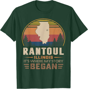 Vintage Rantoul Illinois Hometown My Story Began T-Shirt - T-Shirt | Forest