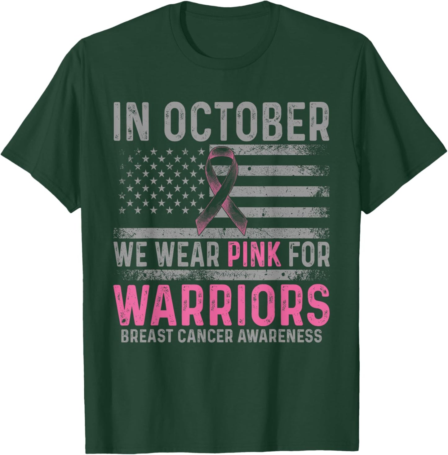 In october we wear pink making strides against breast cancer T-Shirt - T-Shirt | Forest