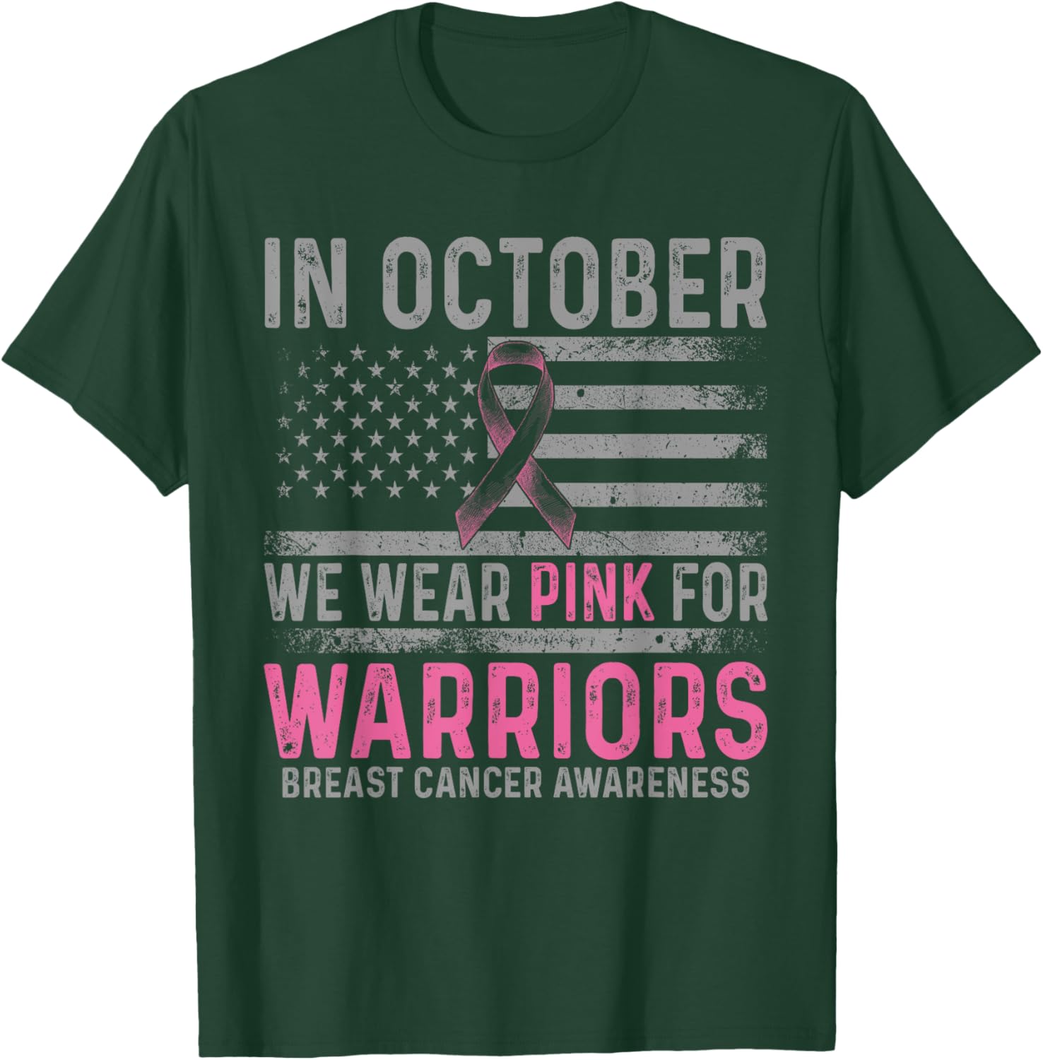 In october we wear pink making strides against breast cancer T-Shirt - T-Shirt | Forest
