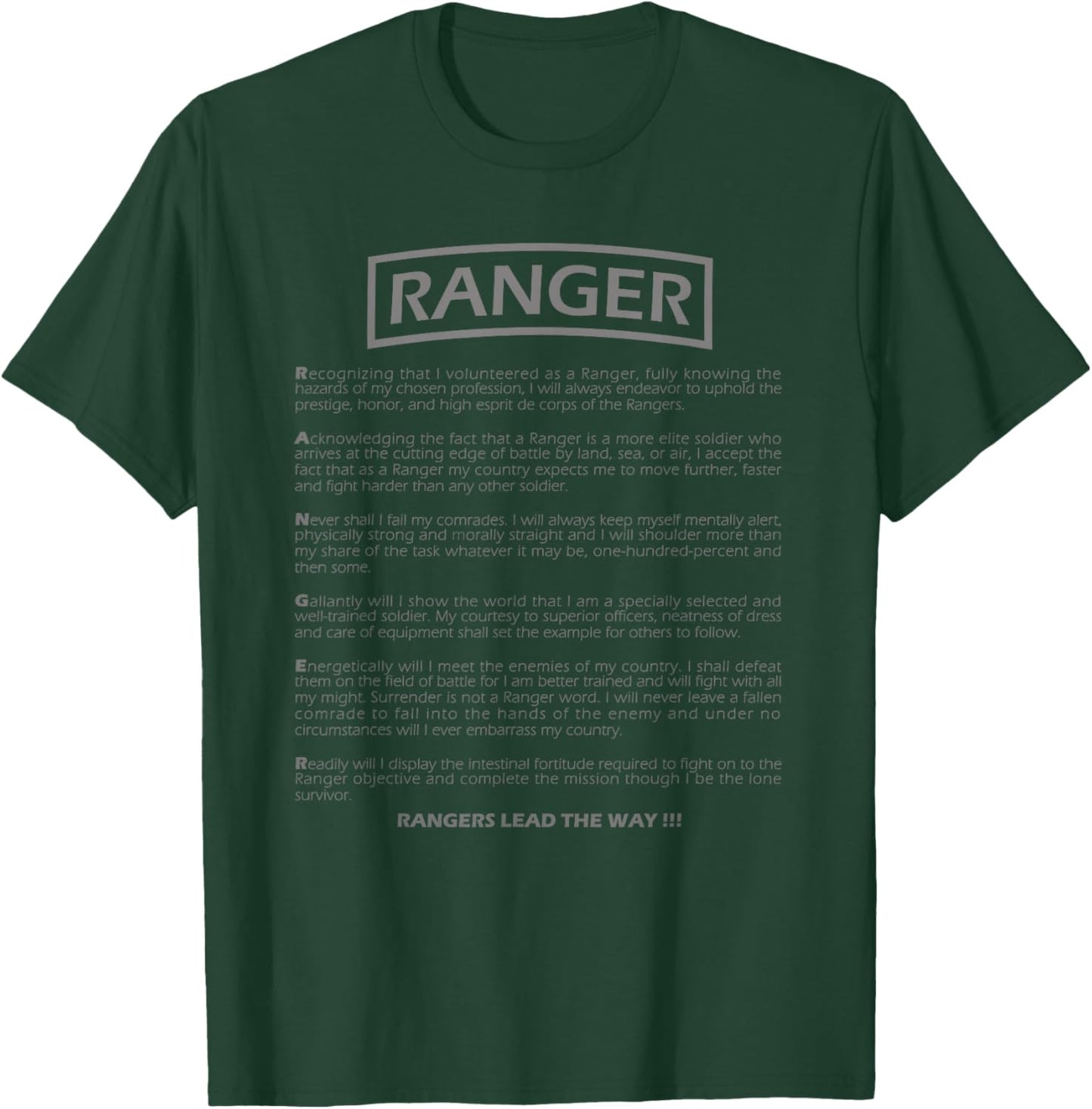Ranger Orientation Program US Ranger Course , Men's, Black, X-Small, Short Sleeve, , Regular Fit, Cotton 60% Polyester 40% T-Shirt - T-Shirt | Forest