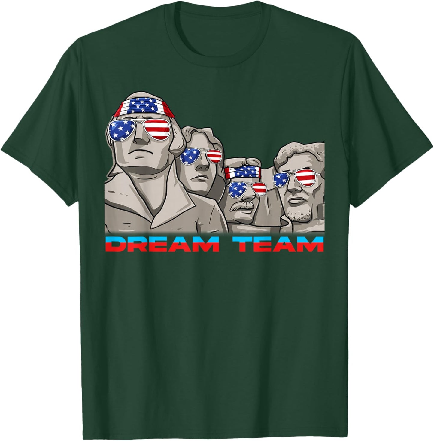 Mount Rushmore 4th of July Funny Patriotic Presidents Team T-Shirt - T-Shirt | Forest