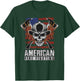 Funny Firefighter Gift Patriotic American Flag Fireman Skull T-Shirt - T-Shirt | Forest
