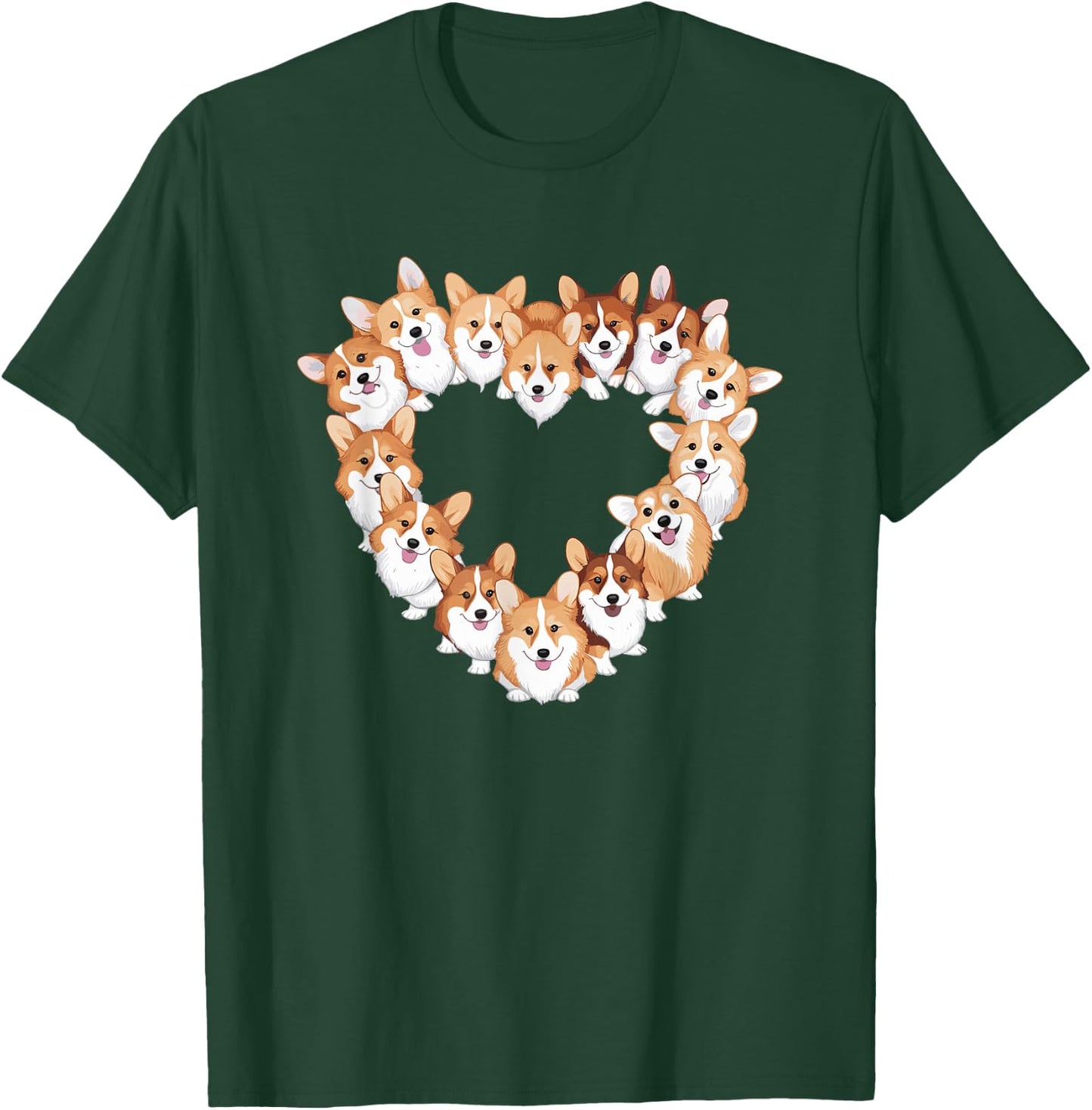 Heart Pembroke Welsh Corgi Corgis T-Shirt - T-Shirt | Forest