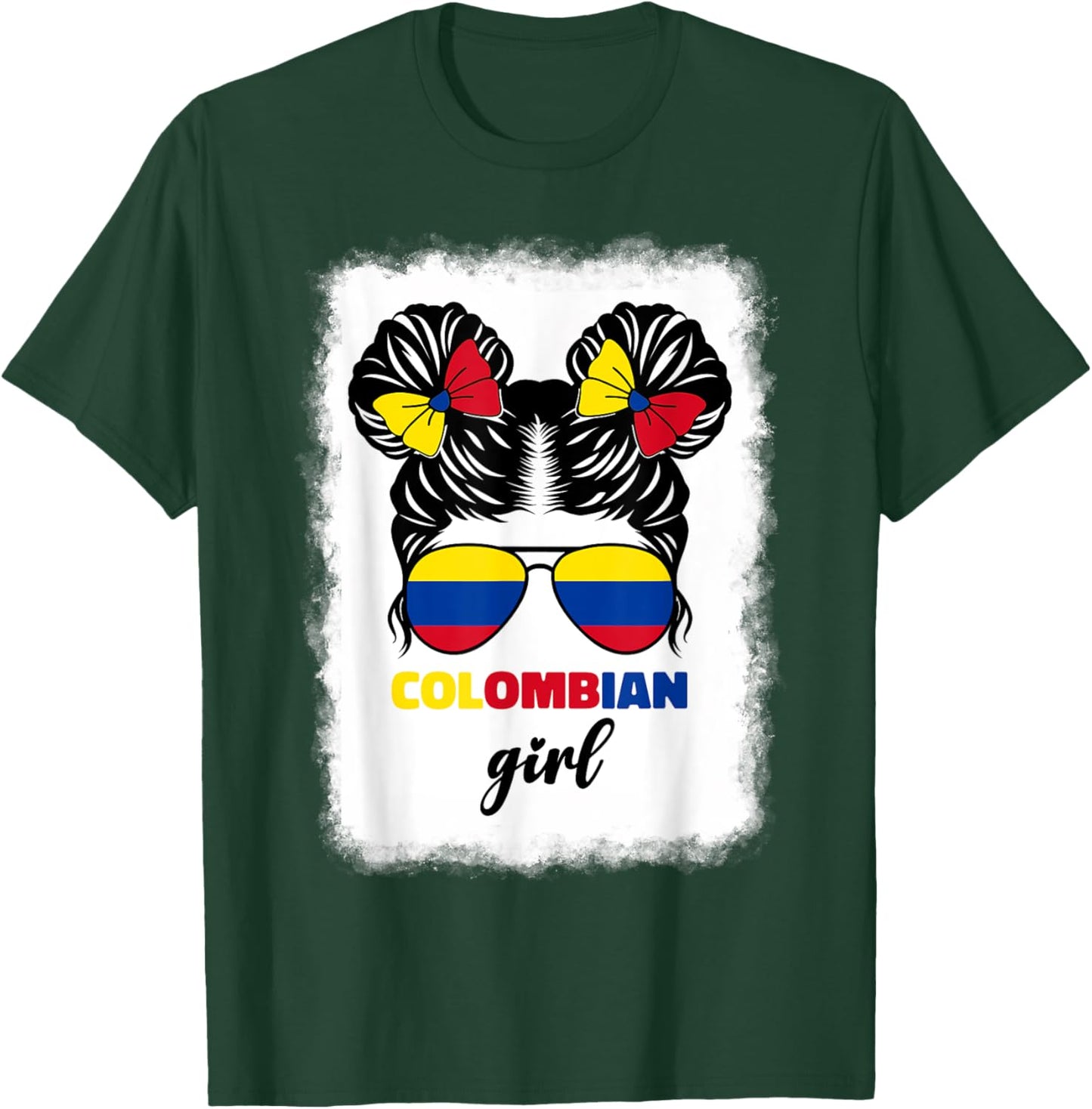Colombiana Colombia Flag Cute Colombian Girl For Kids Girls T-Shirt - T-Shirt | Forest