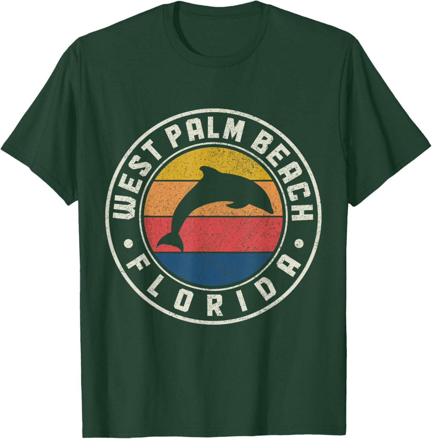 West Palm Beach Florida Dolphin Souvenir Vintage T-Shirt - T-Shirt | Forest