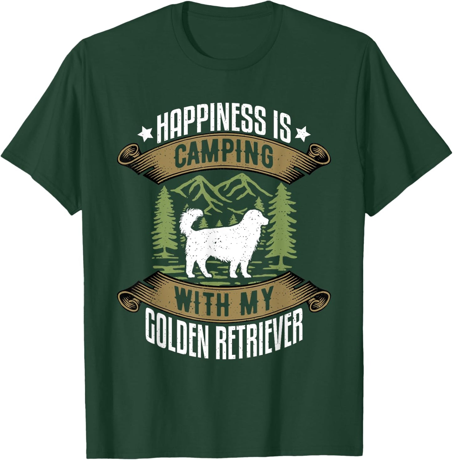 Camping With Golden Retrievers | Camp Lover Camping And Dogs T-Shirt - T-Shirt | Forest