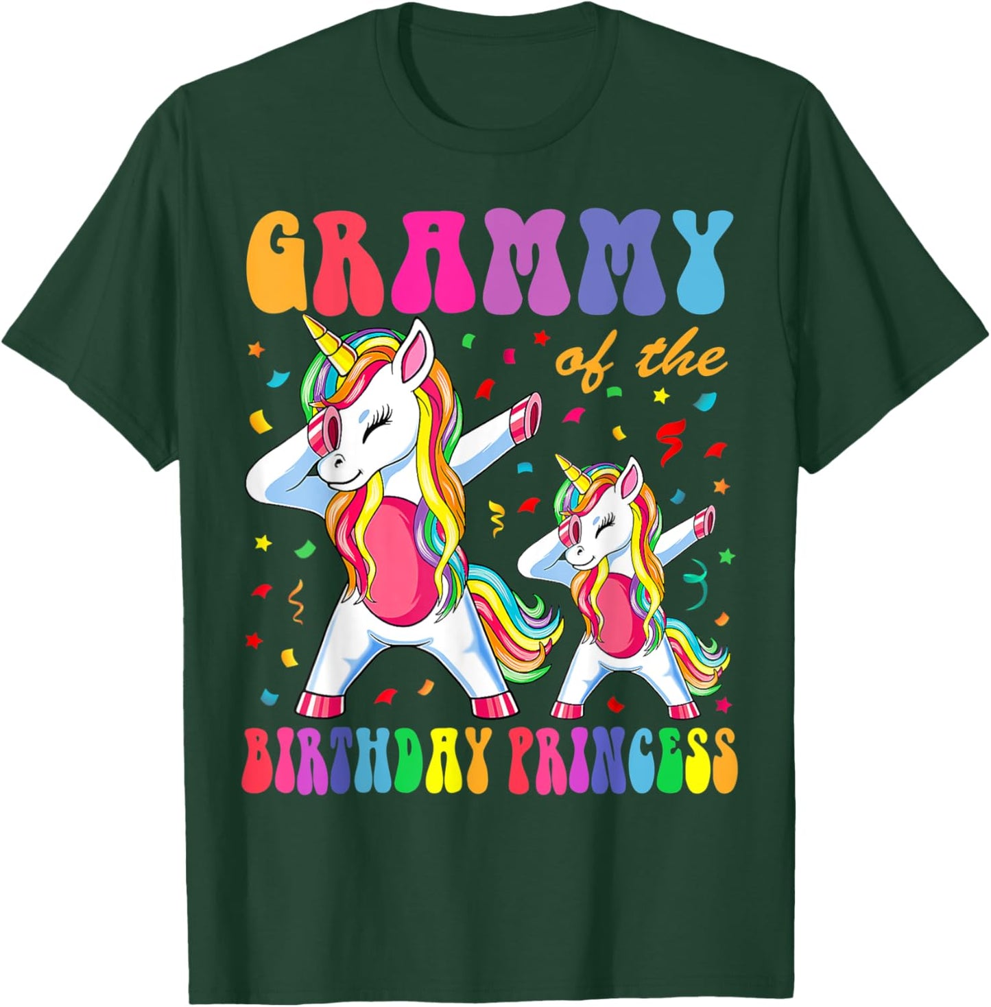 Grammy of the Birthday Princess Girl Dabbing Unicorn Family T-Shirt - T-Shirt | Forest