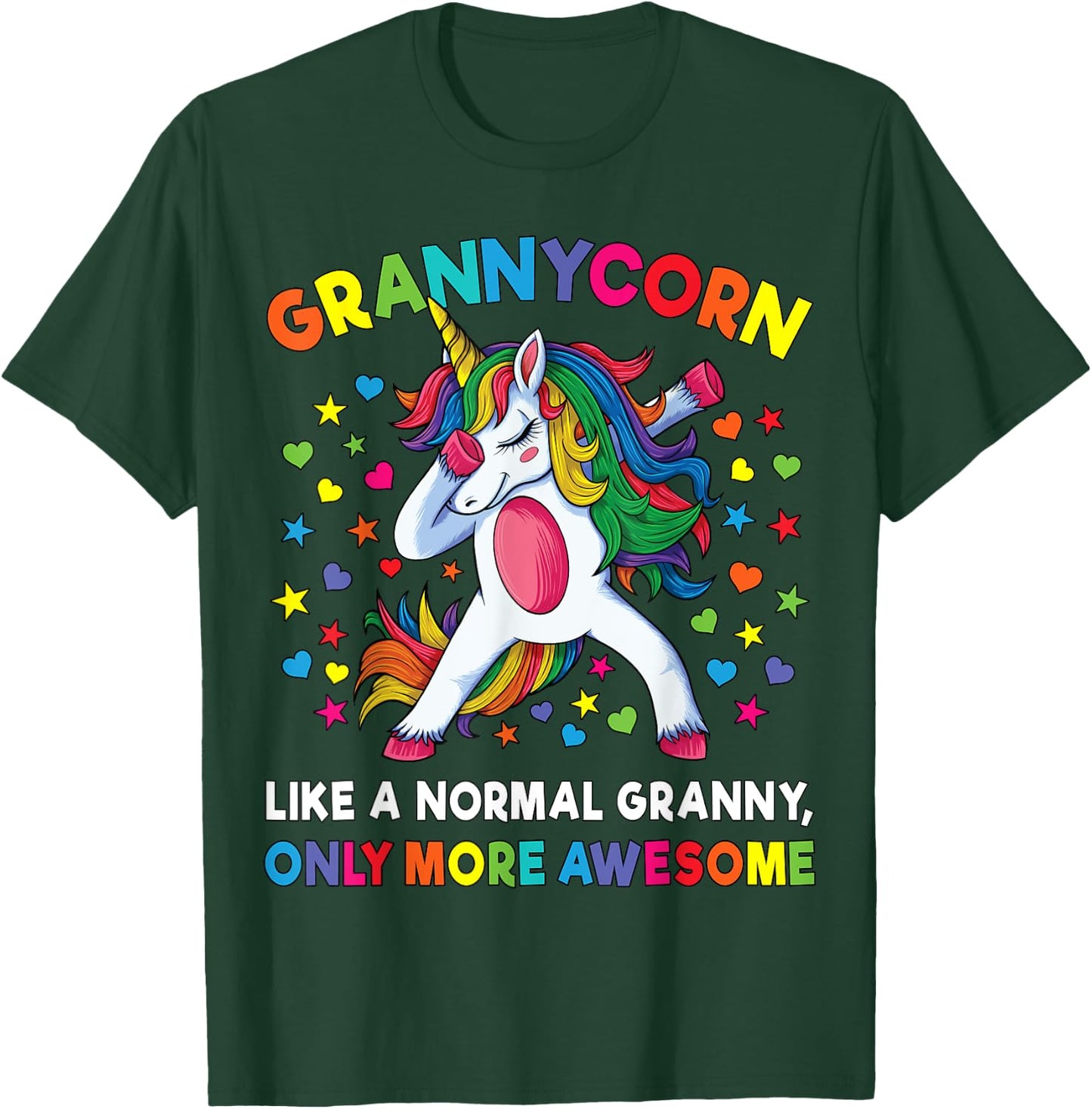 Grannycorn Like A Grandma Only Awesome Dabbing Unicorn T-Shirt - T-Shirt | Forest