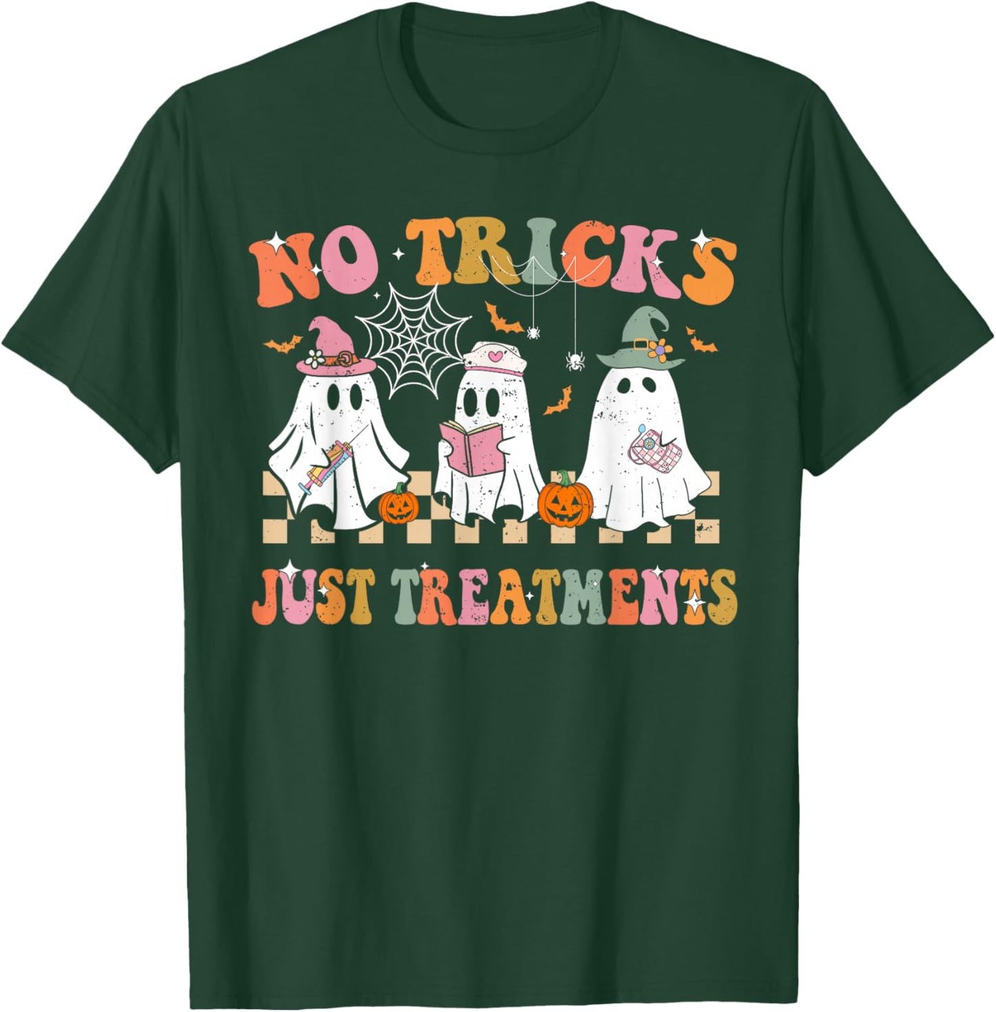 Funny Nurse Ghost for Scrub Life & Nursing Halloween Lovers T-Shirt - T-Shirt | Forest